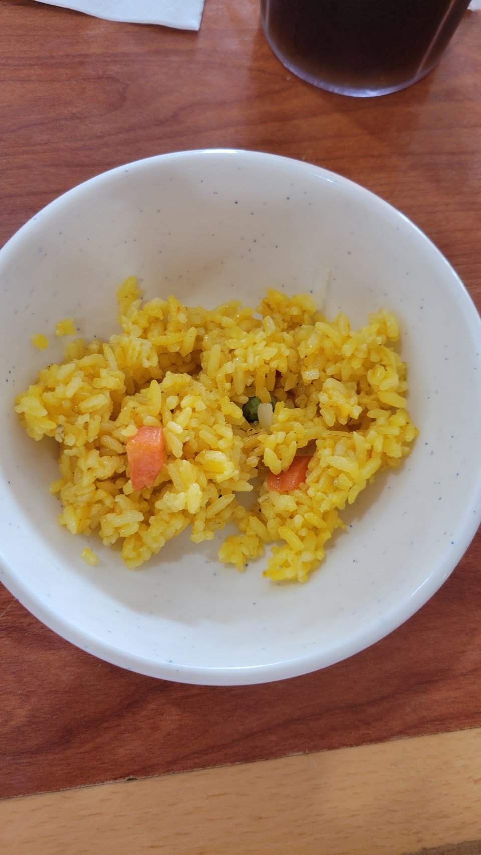 Menu page listing rice and noodle dishes