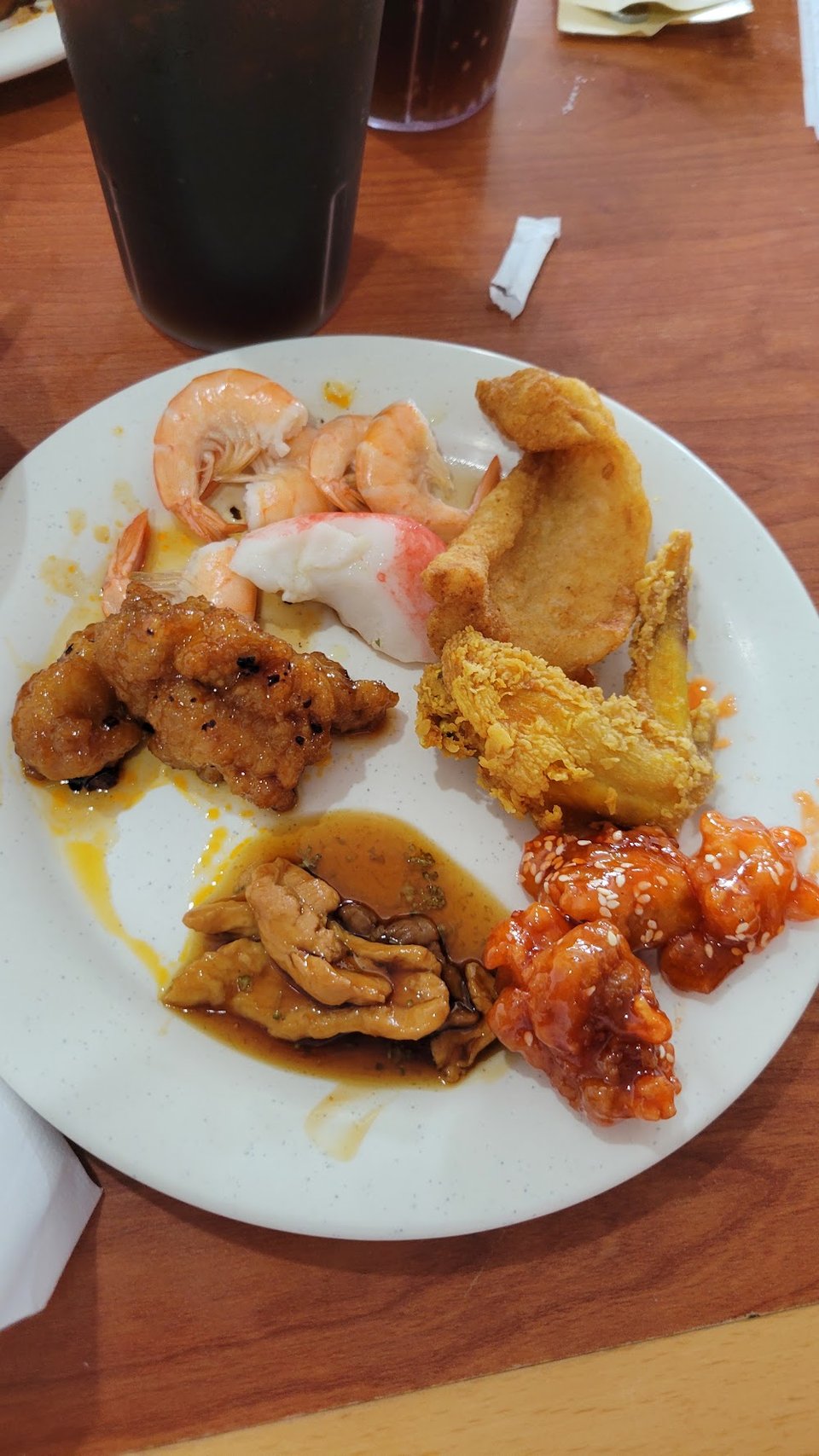 Printed menu with appetizers and combinations